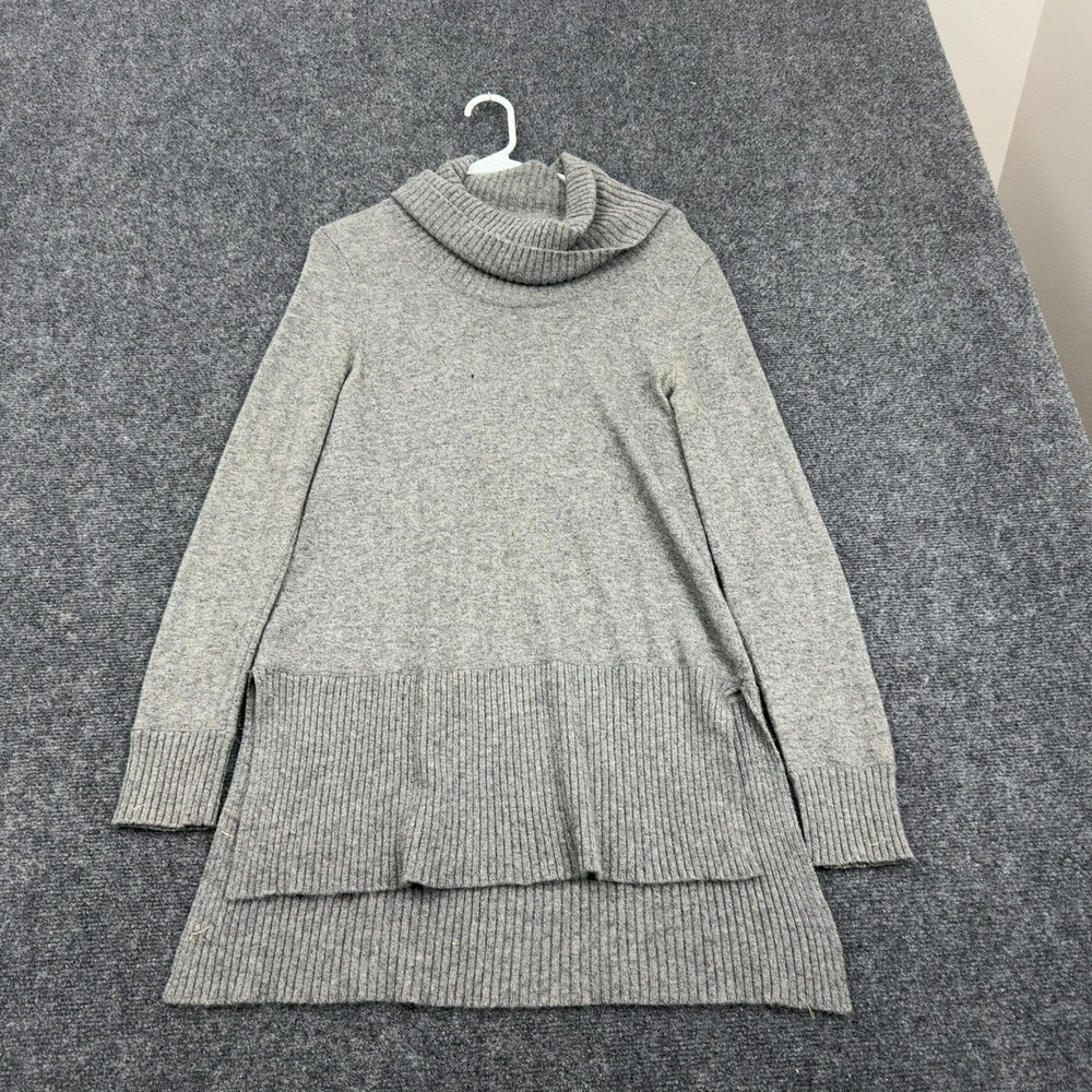 Kenar Sweater Womens M Grey Cashmere Cowl Neck Ribbed Hem Tunic Casual Luxury
